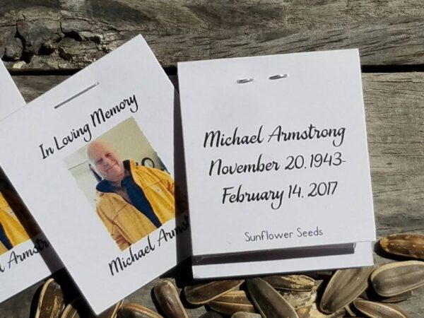 Mini Photograph Memorial Keepsake Favors Sympathy Gift for Wake or Funeral Seed Packets - Image 2