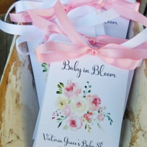 Baby in bloom baby shower seed packets for sprinkle or shower. comes wih sunflowers or wildflowers.