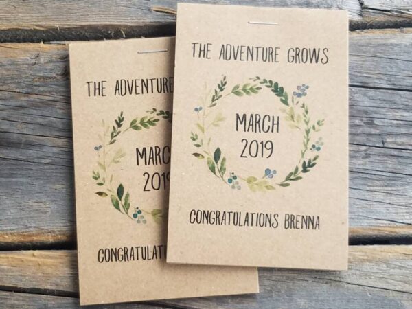 Boho Green Wreath Let Love Grow Flower Seed Packets for Bridal Shower and Wedding Favors - Image 2