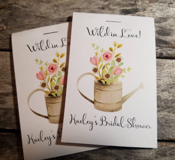 Let Love Grow Flower Seed Packet Favor Floral Watering Can Shabby Chic Cute Favors for Country Bridal Shower Wedding Birthday kraft - Image 8