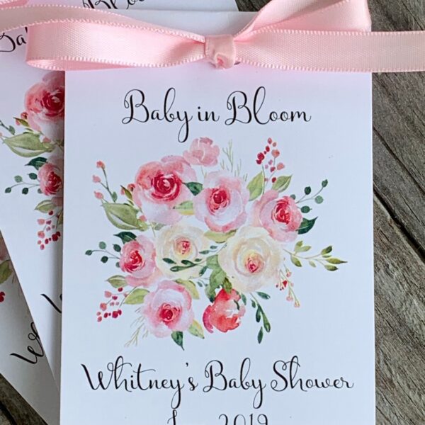 Boho Blush Floral Baby in Bloom Flower Seed Packets for Baby Shower - Baby Sprinkle Favors Baby Girl Wildflower Seeds Favors - Image 3