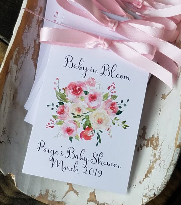 Boho Blush Floral Baby in Bloom Flower Seed Packets for Baby Shower - Baby Sprinkle Favors Baby Girl Wildflower Seeds Favors - Image 4