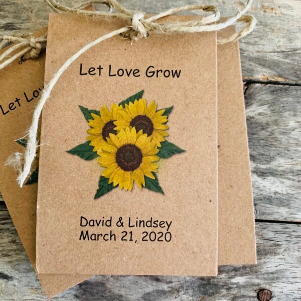 Sunflower Trio Wedding Seed Packet Favors ~ Shabby Chic Favor Perfect for Bridal Shower, Rehearsal dinner, wedding, or Anniversary - Image 8
