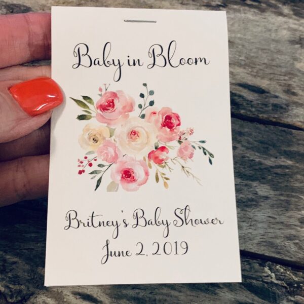 Boho Blush Floral Baby in Bloom Flower Seed Packets for Baby Shower - Baby Sprinkle Favors Baby Girl Wildflower Seeds Favors - Image 2