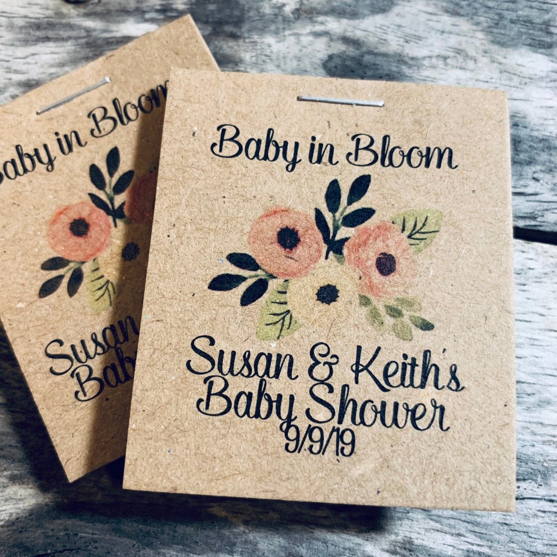 Baby in Bloom, Personalized Baby Shower Seed Packet Favors, Delicate P –  TastefulArtisan