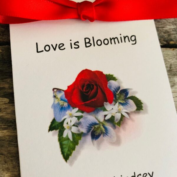 Red Rose Design w/ Wildflower Seed Packets for Bridal Shower Wedding Flower Seeds Party Favors SALE CIJ Christmas in July - Image 2