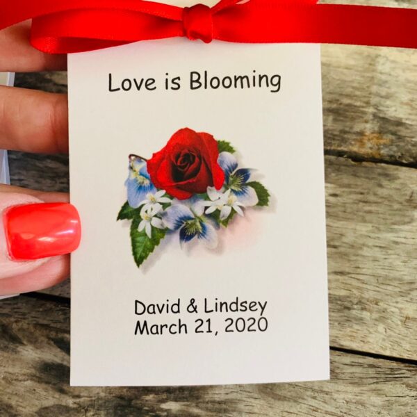 Red Rose Design w/ Wildflower Seed Packets for Bridal Shower Wedding Flower Seeds Party Favors SALE CIJ Christmas in July