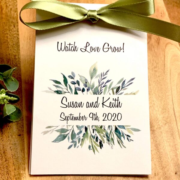 Boho Wedding Favors|Flower Seed Packets - Bohemian Greenery Watercolor|Seed Packets - Image 2