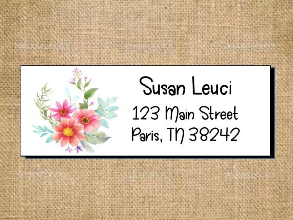 Custom Address Labels - Wedding Personalized Address Labels - Watercolor Floral Pink and Blue Personalized Return Address Labels