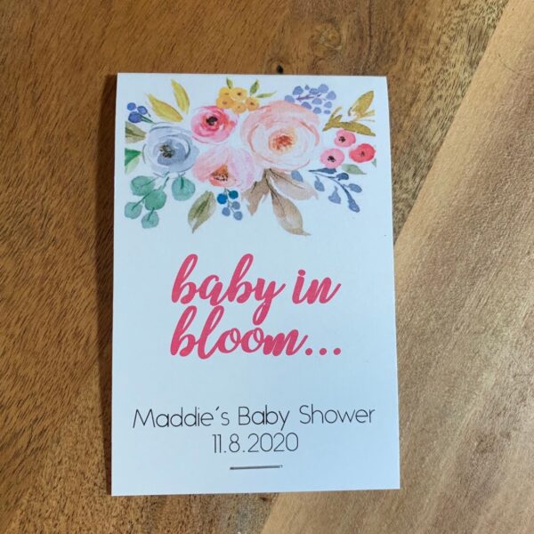 Beautiful Baby Shower Favors -Flower Seed Packets - wildflowers Baby Sprinkle Seed Favors Baby in Bloom Couples Shower - Image 3