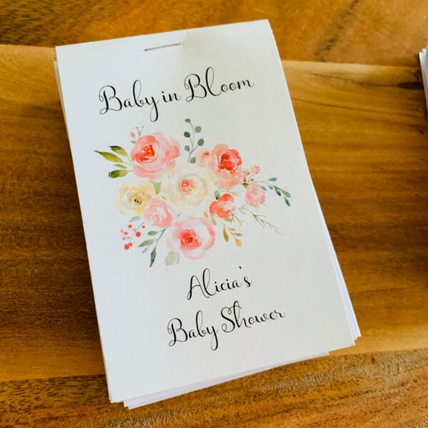 Boho Blush Floral Baby in Bloom Flower Seed Packets for Baby Shower - Baby Sprinkle Favors Baby Girl Wildflower Seeds Favors