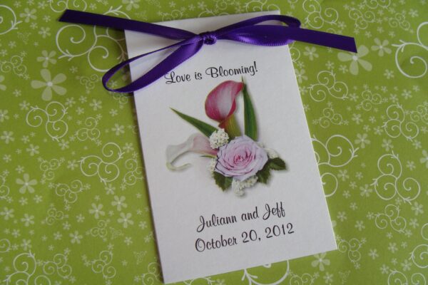 Calla Lily Roses Design Bouquet Seed Packets for Bridal Shower  Wedding Calla Lilly Lillies Flower Seeds Party Favors SALE - Image 2