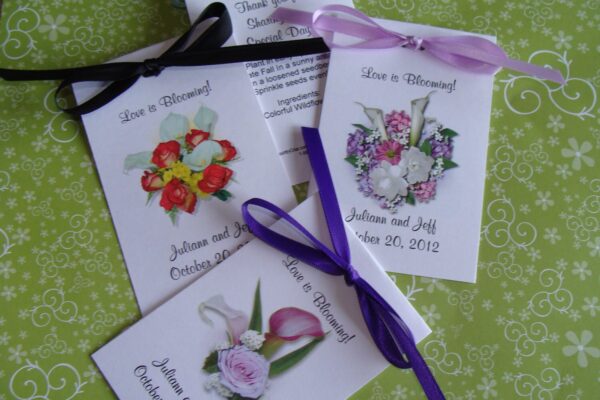 Calla Lily Roses Design Bouquet Seed Packets for Bridal Shower  Wedding Calla Lilly Lillies Flower Seeds Party Favors SALE - Image 3