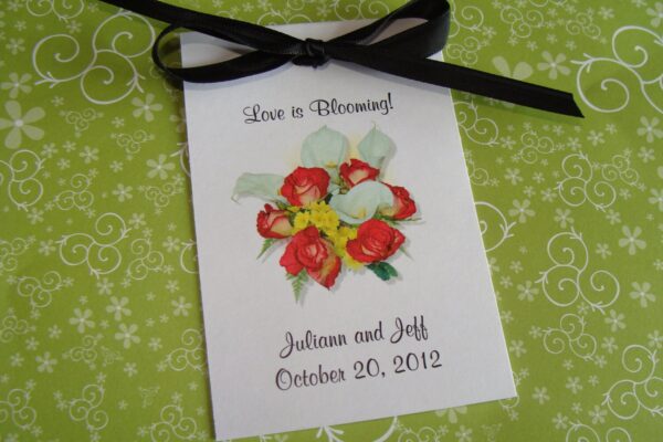 Calla Lily Roses Design Bouquet Seed Packets for Bridal Shower  Wedding Calla Lilly Lillies Flower Seeds Party Favors SALE - Image 5