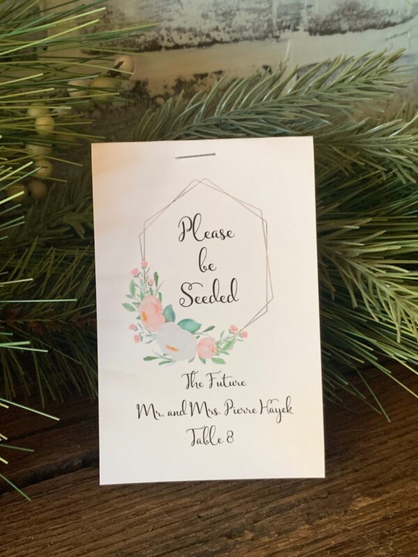 Wedding Reception Place Cards Printed with Guest Name and Table Number - Seed Packets Double as Escort Cards for Wedding Seating Chart - Image 3