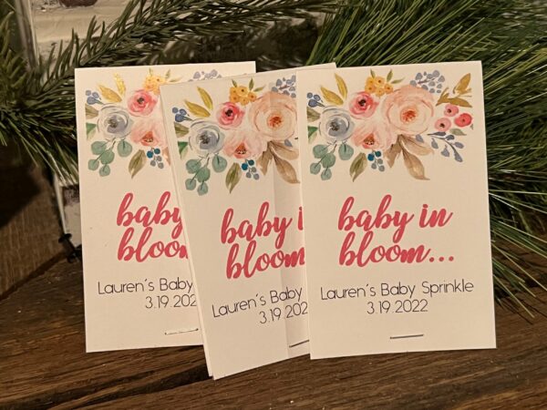 Beautiful Baby Shower Favors -Flower Seed Packets - wildflowers Baby Sprinkle Seed Favors Baby in Bloom Couples Shower - Image 5