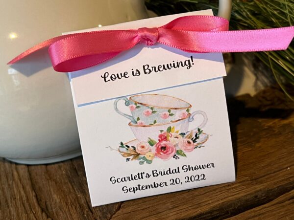 Tea Favors perfect for Bridal Shower or Baby Shower - Stacked Teacup Personalized Favors - Image 5