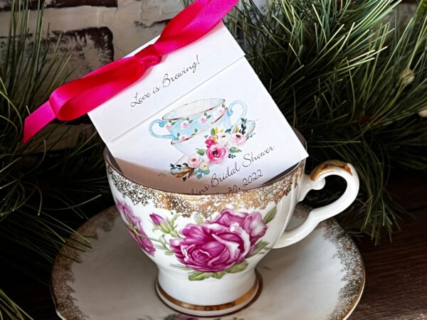 Tea Favors perfect for Bridal Shower or Baby Shower - Stacked Teacup Personalized Favors - Image 4
