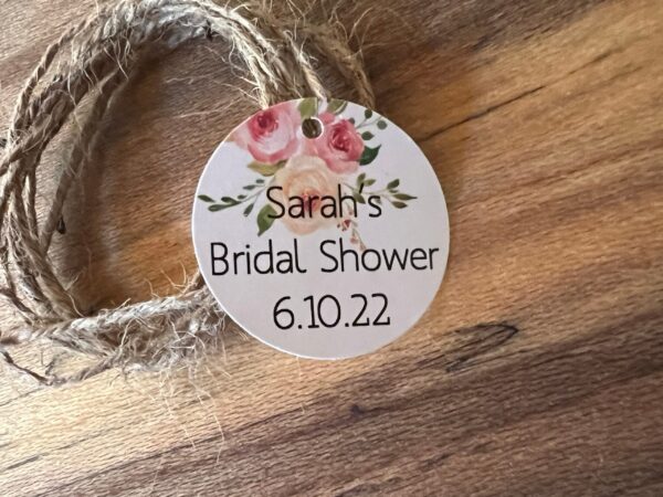 1.5 inch Floral Personalized Mini Gift Tags for bridal shower, wedding, anniversary favors, wine favor tags - Image 4