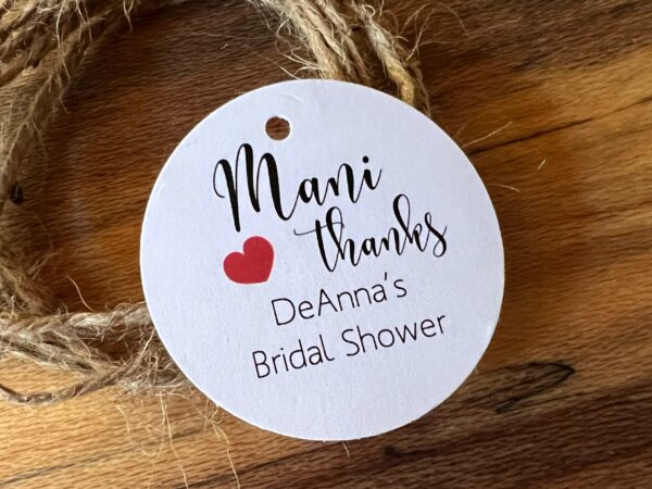 1.5 inch Floral Personalized Mini Gift Tags for bridal shower, wedding, anniversary favors, wine favor tags - Image 3