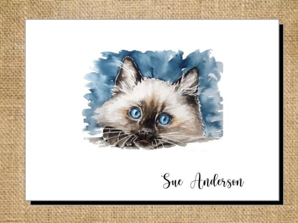 Ragdoll Note Cards - for the Cat Lover Personalized Stationary - Folded Note Cards - Stationery Set - Thank You Cards - Image 6