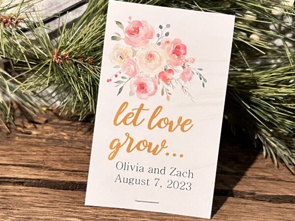 Beautiful Baby Shower Favors -Flower Seed Packets - Boho pink and cream wildflowers Baby Sprinkle Seed Favors Baby in Bloom Couples Shower