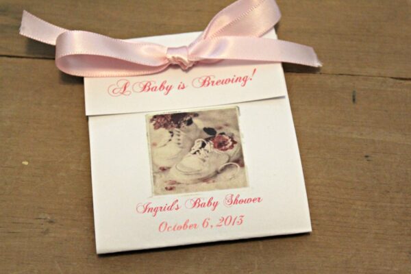 Baby Shower Tea Bag Party Favors for Baby Shower or Baby Sprinkle Shabby Chic Rustic Theme Vintage Design Victorian Shoes Girly