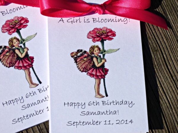 Garden Fairy Flower Seed Packets for Birthday Party  Favors Zinnia Child Personalized Keepsakes Fairy Princess theme - Image 6