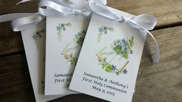 Baptism Christening First Holy Communion Flower Seeds Packets Party Favors Bible Flowers Church Blessing - Image 3