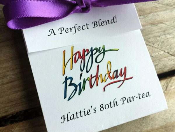50th Birthday Favors, 60th Birthday Party Favors, 70th, 80th Tea Party Favors Tea bag Favors Par-tea Favor idea