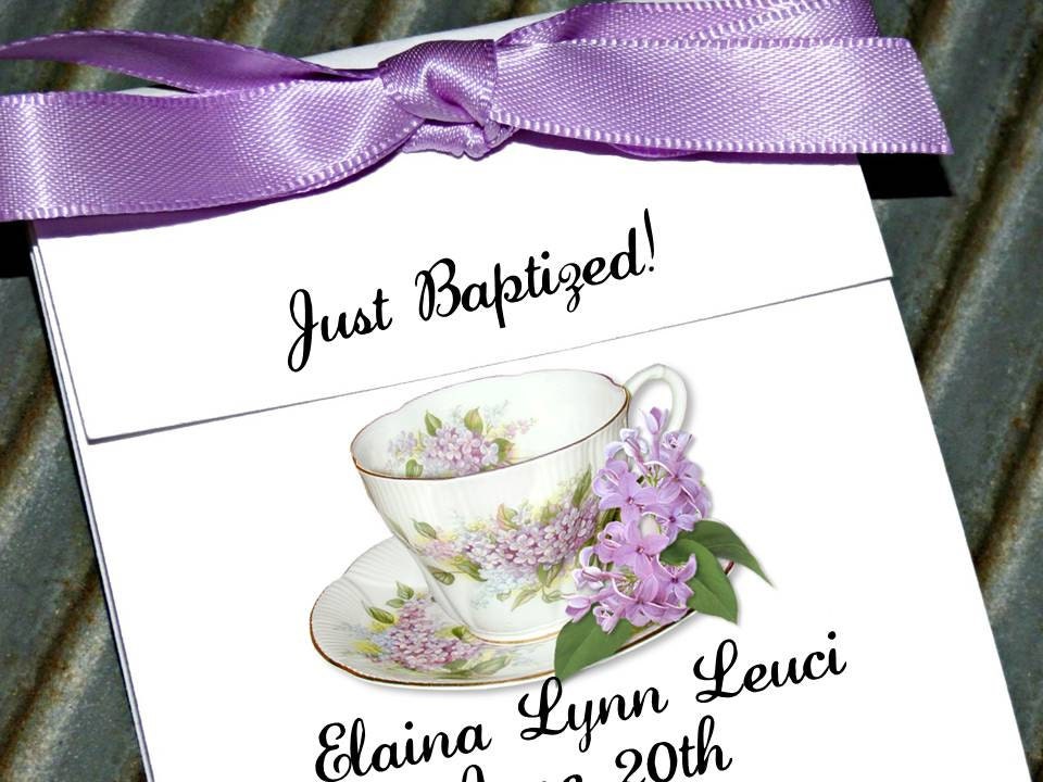 Personalized Dainty Lilacs Floral Teacup Tea Party Favors perfect